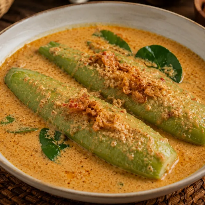 Cara membuat pecak gambas bumbu kacang santan, lauk sederhana yang kaya rasa