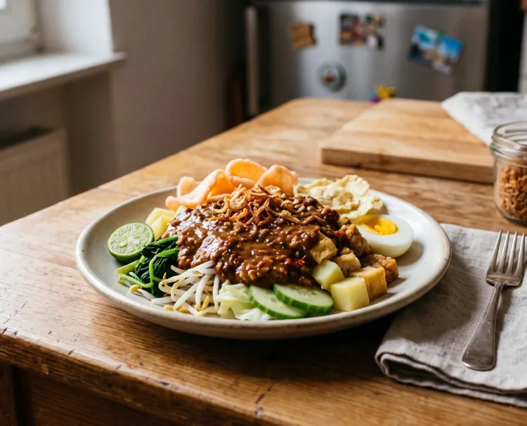 Resep gado-gado dari bahan seadanya di kulkas, ini triknya biar sambal kacangnya nikmat gurih