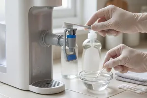 Cara membersihkan keran dispenser yang berlendir, cukup pakai air hangat dan cuka makan