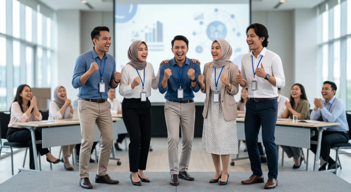 9 Contoh teks yel-yel pokja kantor lucu, singkat, dan gampang dihafal 2026