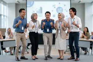9 Contoh teks yel-yel pokja kantor lucu, singkat, dan gampang dihafal 2026