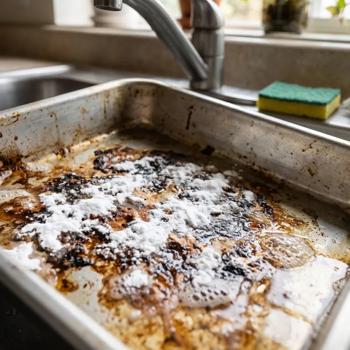 Cara membersihkan loyang oven yang gosong tanpa menggosok terlalu keras