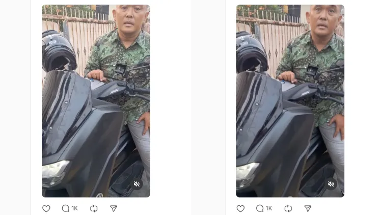 Berlaku salah motoran di trotoar, pria ini super pede ngaku anggota TNI saat ditegur warga
