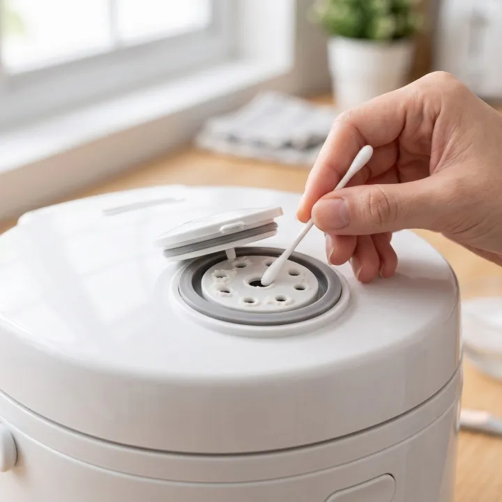 Cara membersihkan lubang uap rice cooker yang mampet agar nasi matang lebih merata