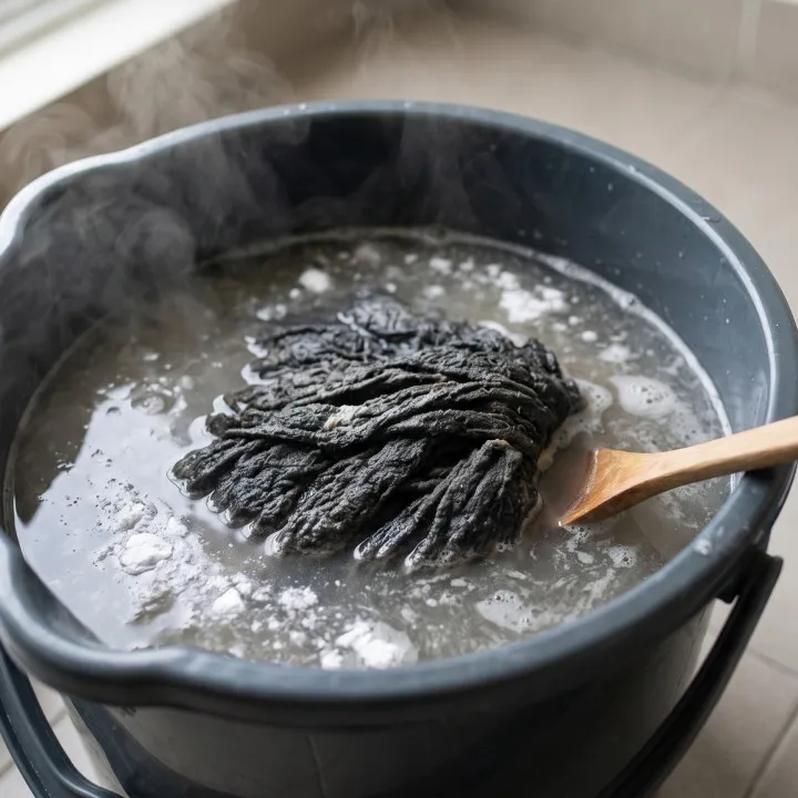 Cara praktis mencuci kain pel hitam jadi bersih modal bahan dapur, tanpa perlu dikucek