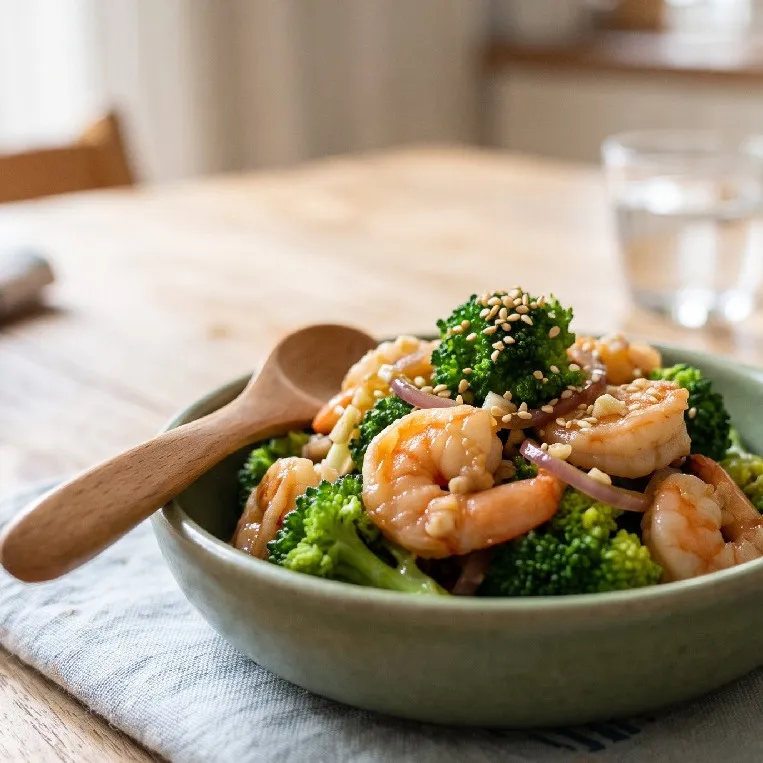 Si kecil susah makan sayur? Yuk cobian resep tumis brokoli dan udang yang bikin si kecil minta lagi