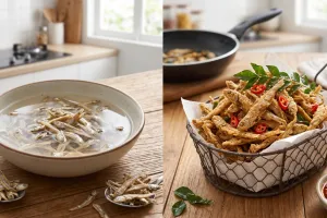 Sering goreng teri tapi hasilnya alot? Coba trik sederhana ini tanpa air panas