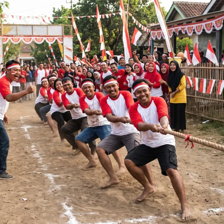 9 Teks yel-yel tarik tambang 17 Agustus paling menggelegar dan bakar semangat tim