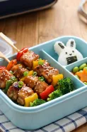 Resep sate teriyaki ala Jepang untuk kotak makan anak ke sekolah, enak, sehat, plus bergizi