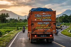 30 Kata-kata lucu belakang truk paling savage dan bikin ngakak terbaru 2026