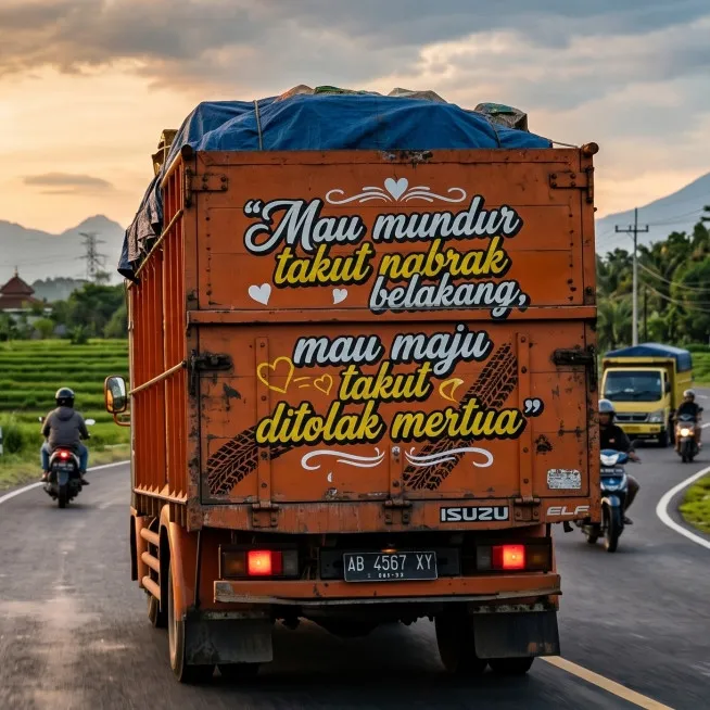 30 Kata-kata lucu belakang truk paling savage dan bikin ngakak terbaru 2026