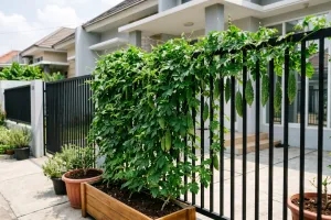Cara menanam pare di pagar besi rumah biar berbuah lebat dan rapi