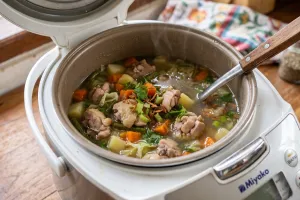 Resep sup ayam komplit pakai rice cooker, lezatnya nendang plus masaknya gampang tinggal pencet cook