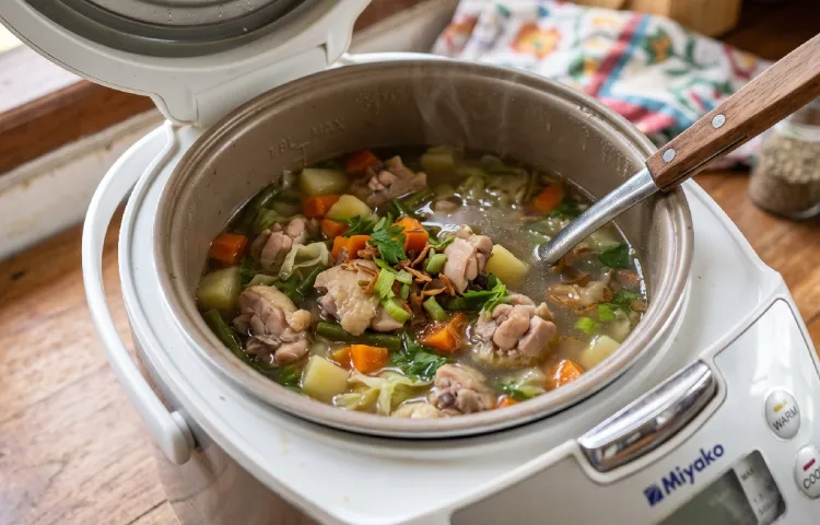 Resep sup ayam komplit pakai rice cooker, lezatnya nendang plus masaknya gampang tinggal pencet cook