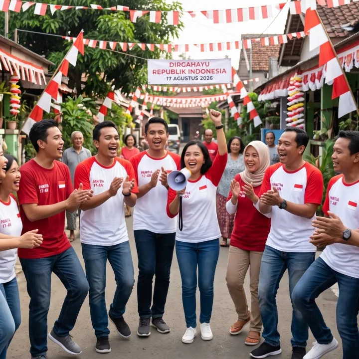 9 Contoh teks yel-yel panitia HUT RI keren dan lucu untuk 17 Agustus 2026