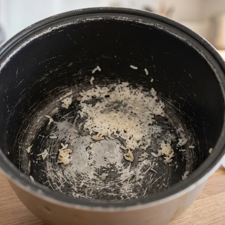 Panci rice cooker mulai lengket saat menanak nasi, apakah tandanya lapisan anti lengket sudah rusak?