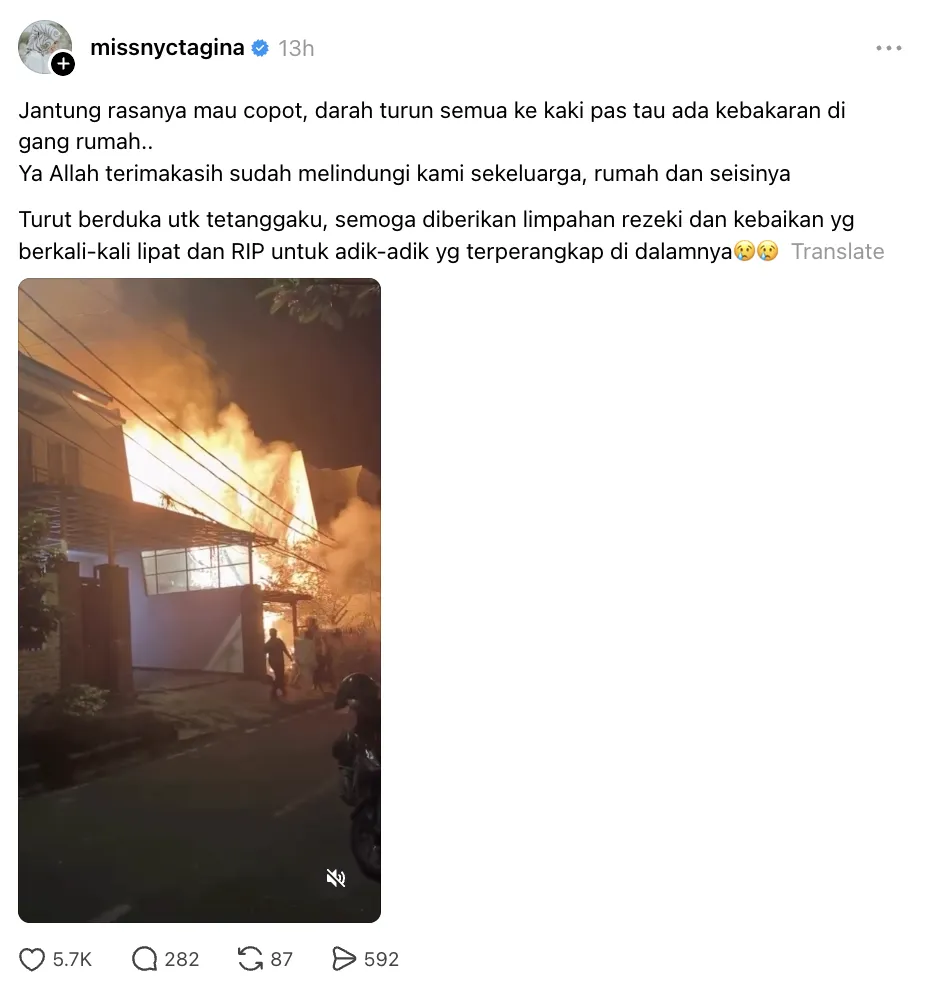 tetangga nycta gina kebakaran rumah © 2026