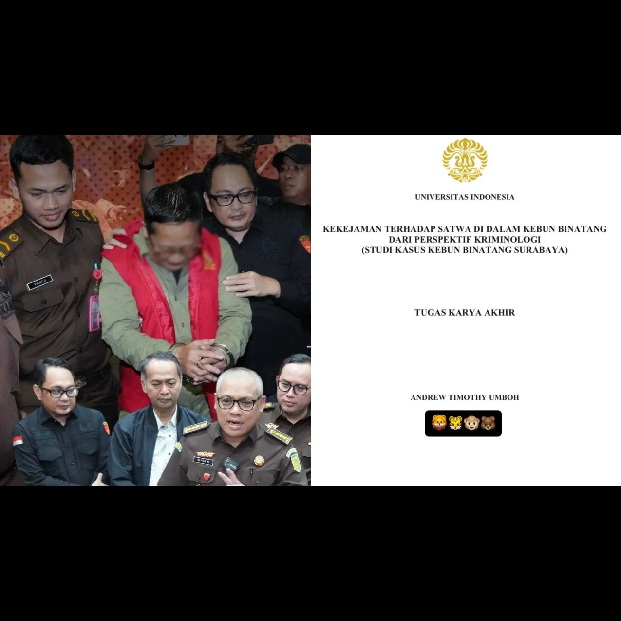 Eks Dirut Bonbin Surabaya tersangka korupsi, skripsi mahasiswa UI soal kekejaman terhadap satwa viral