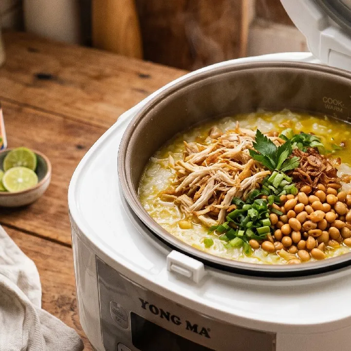 Resep bubur khas racing Tambun Bekasi berbekal rice cooker di rumah, lezat dan masaknya gampang