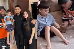 Sule bertemu Nathalie Holscher dan Aripat saat jenguk Adzam, sikap dewasa dipuji