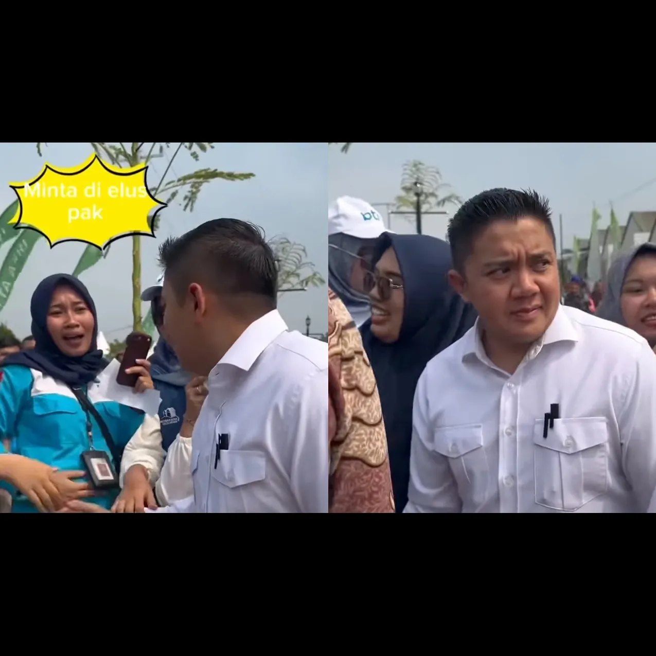 Momen Seskab Teddy Indra Wijaya diminta elus perut ibu hamil saat salami warga, respons jadi sorotan