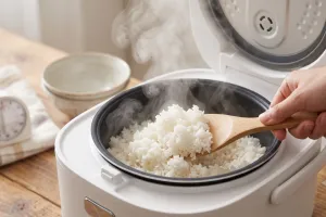 Masak nasi di rice cooker langsung diaduk setelah matang atau didiamkan dulu? Begini perbedaan hasil