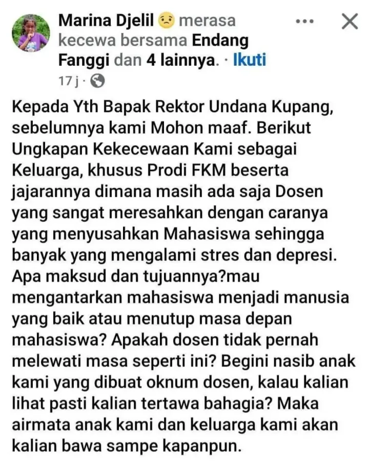 Mahasiswi Undana histeris disuruh ganti dosen © 2026 