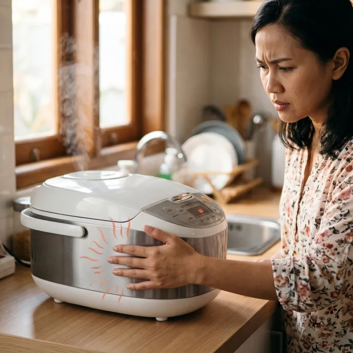 Rice cooker bagian luar ikut panas, normal atau tidak? Kenali penyebab dan tanda yang perlu diwaspadai