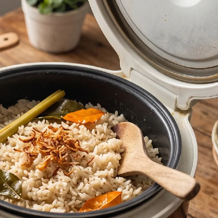 Cara membuat nasi uduk tanpa santan di rice cooker, praktis dan gampang plus gurihnya dapet