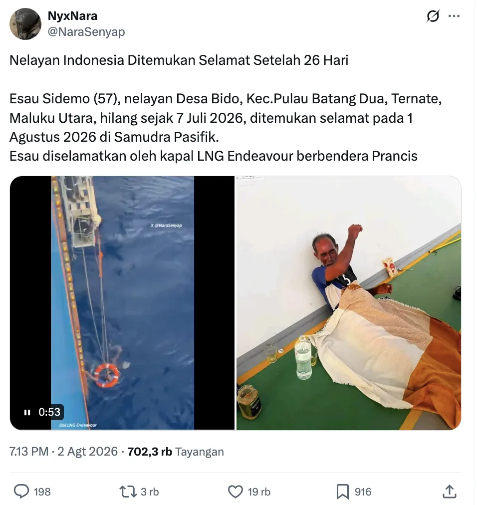 nelayan Ternate hilang 26 hari © 2026 brilio.net