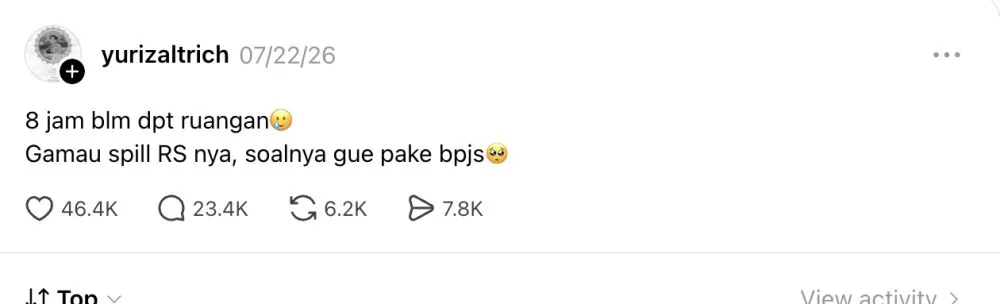 Yurizal pasien BPJS meninggal © 2026 
