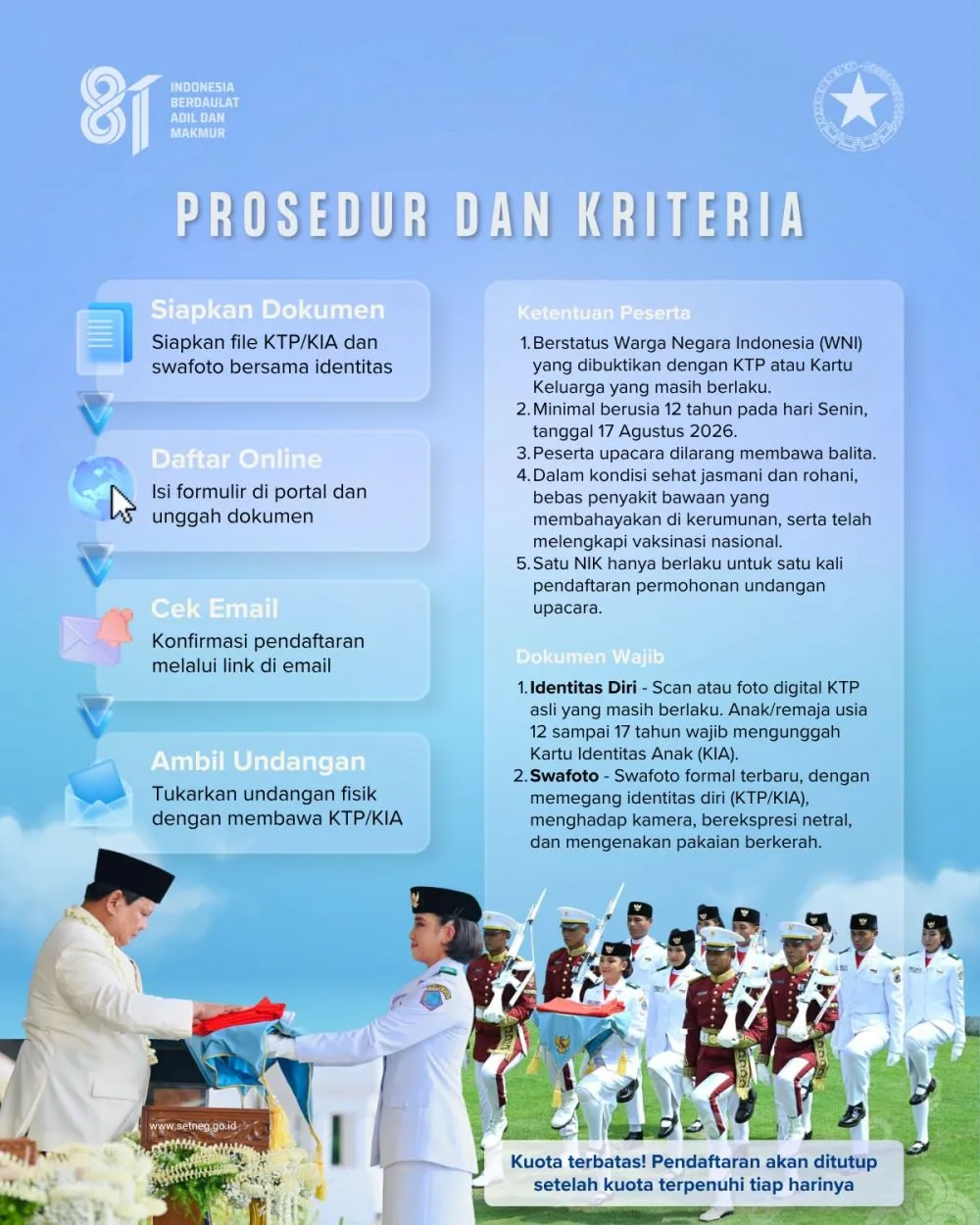 pendaftaran upacara HUT Ke-81 RI © 2026 