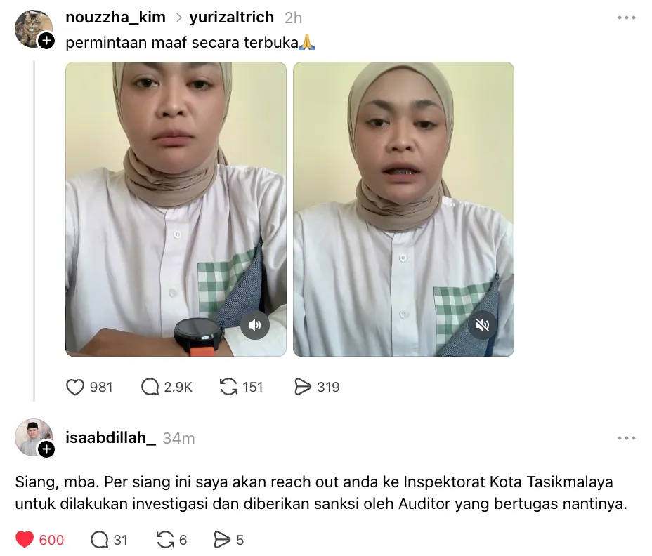 dokter nakes minta maaf kasus Yurizal Threads © 2026 