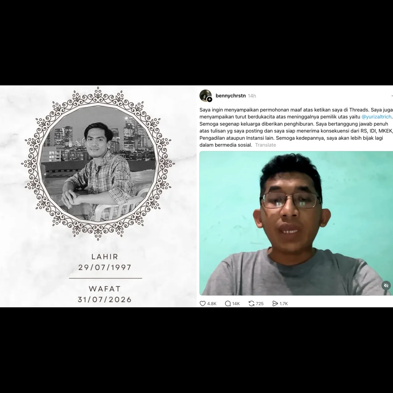 Usai cela pasien BPJS Yurizal yang kini meninggal, 4 oknum dokter dan nakes minta maaf terbuka