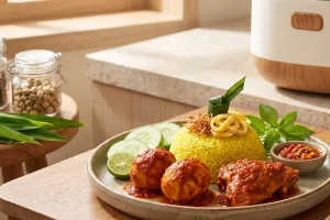Cara memasak nasi kuning Banjar rumahan cuma pakai rice cooker, rasa manis gurih rempahnya nikmat