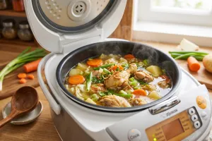 Cara masak sup ayam di rice cooker tanpa butuh panci lagi, ayam tetap matang dan kuah gurih