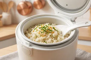 Cara membuat nasi daun jeruk pakai rice cooker di dapur, ini trik rasa gurih segar ala resto terkenal