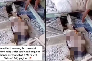 Korban gempa NTT M 7,7, ibu dan bayi ditemukan meninggal berpelukan di bawah reruntuhan