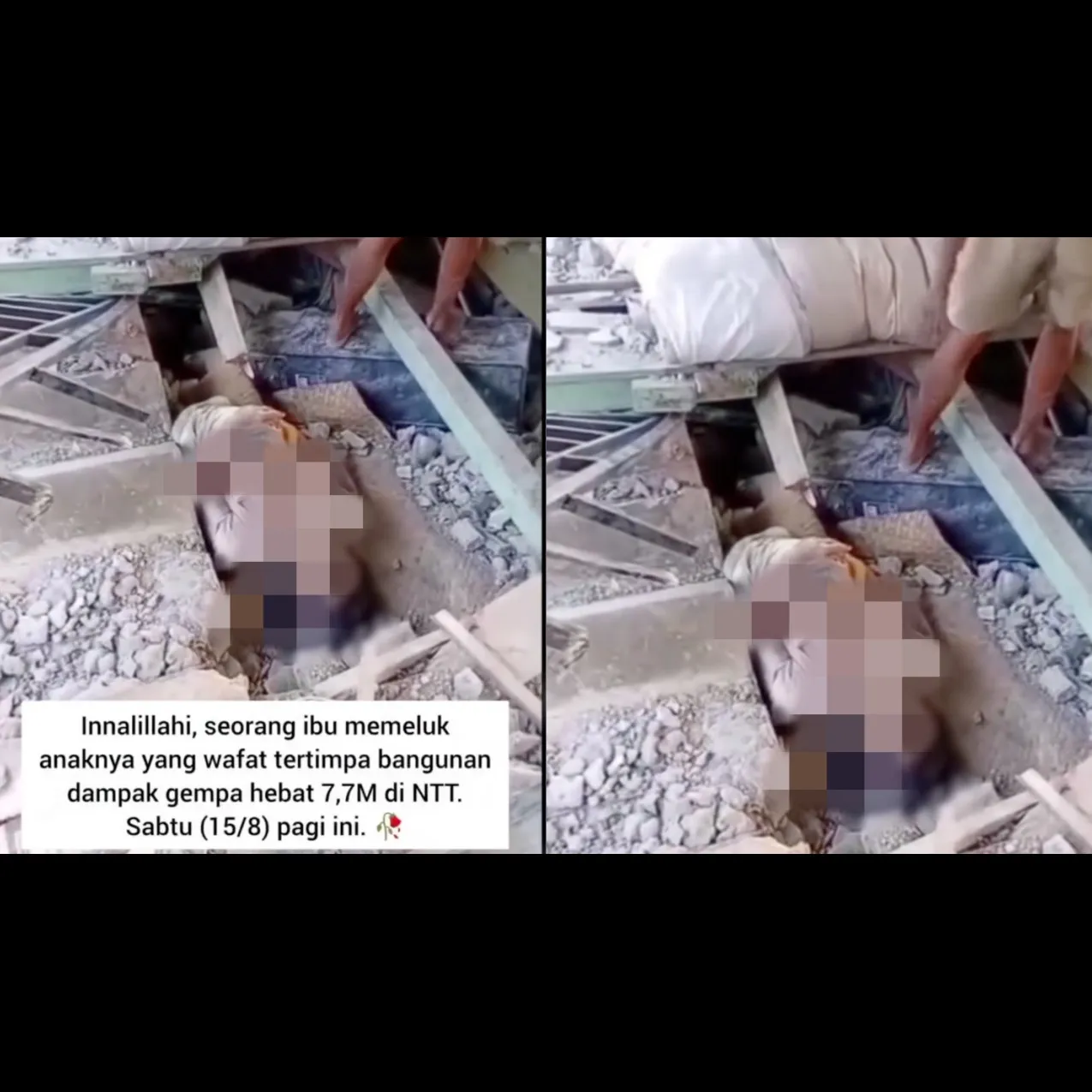 Korban gempa NTT M 7,7, ibu dan bayi ditemukan meninggal berpelukan di bawah reruntuhan