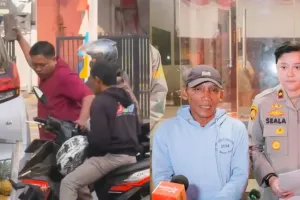 Setelah viral motor dipukul batu, ojol Mulyadi dan pengemudi Alphard akhirnya damai di Polsek