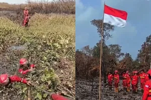 10 Potret perjuangan petugas padamkan karhutla Kalimantan & Sumatera, hadapi asap hingga terbatas air