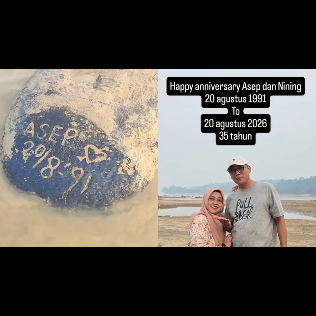 Diukir 1991, batu bertulis “Asep” muncul lagi saat air Sungai Kapuas surut, saksi cinta 35 tahun