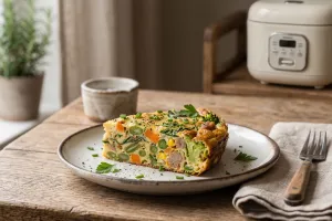 Cara mengolah sayuran sisa yang mulai layu pakai rice cooker, Yuk cobain resep omelet frittata ini