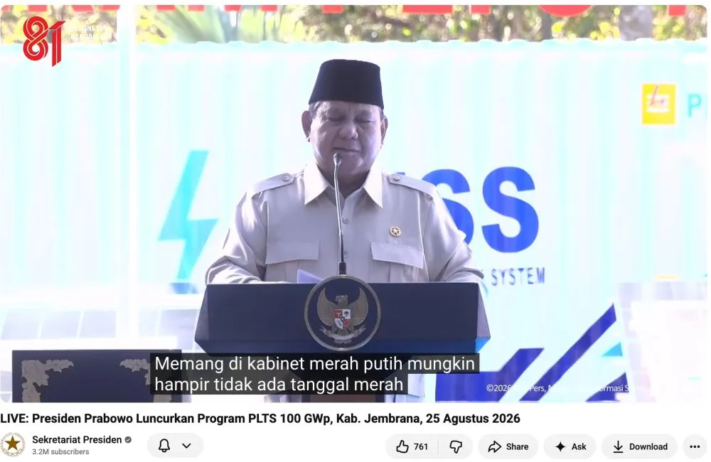 Prabowo hari libur menteri © 2026