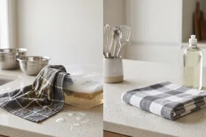 Jangan langsung dicuci deterjen, lap dapur berminyak dan bau tengik kesat lagi pakai rendaman ini