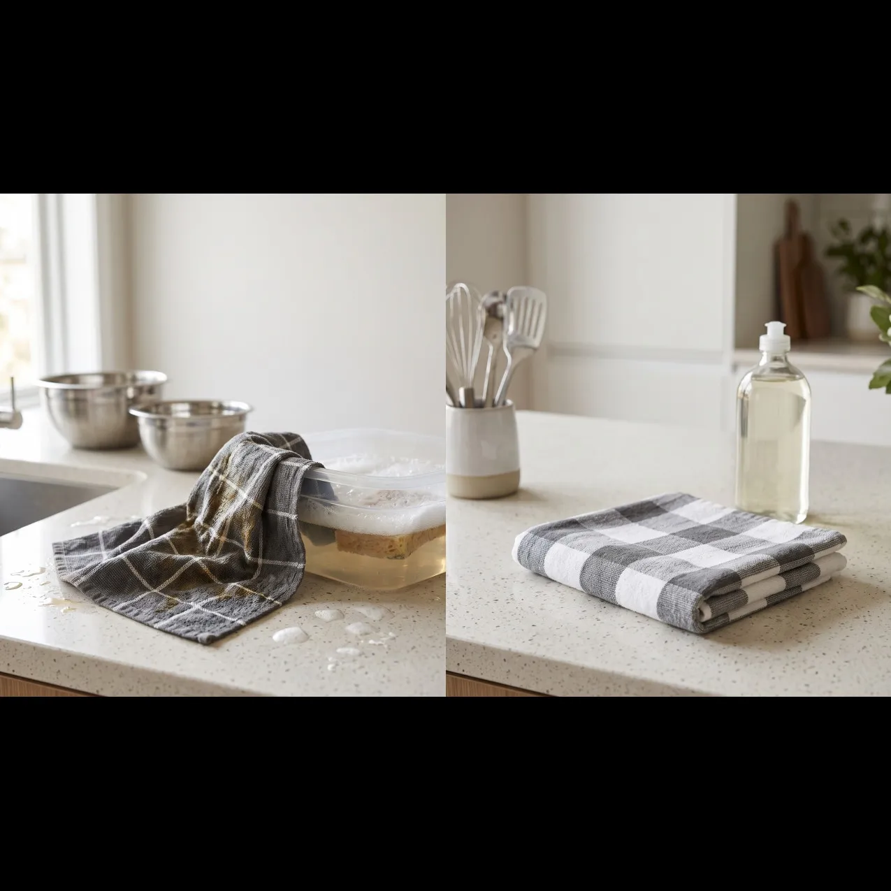 Jangan langsung dicuci deterjen, lap dapur berminyak dan bau tengik kesat lagi pakai rendaman ini
