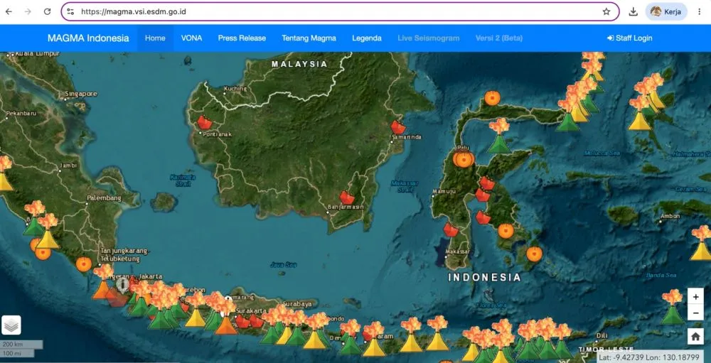 link sebaran abu vulkanik Anak Krakatau © 2026 brilio.net