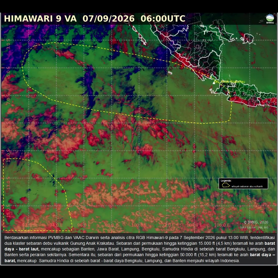 4 Link untuk pantau sebaran abu vulkanik Anak Krakatau dan status gunung lewat HP