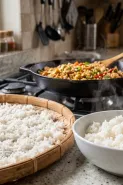 Nasi baru matang sering menggumpal saat dibuat nasi goreng? Coba trik ini sebelum masuk wajan