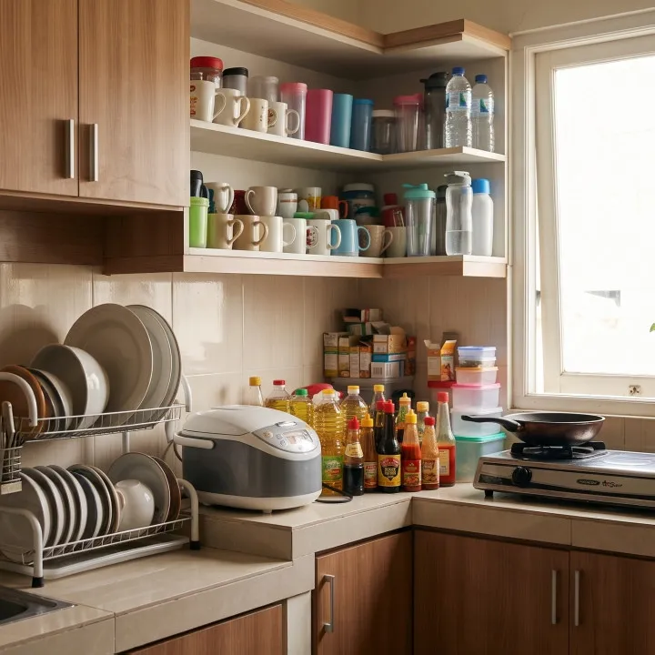 Dapur sempit terasa makin penuh? Cek 7 barang yang sering salah tempat